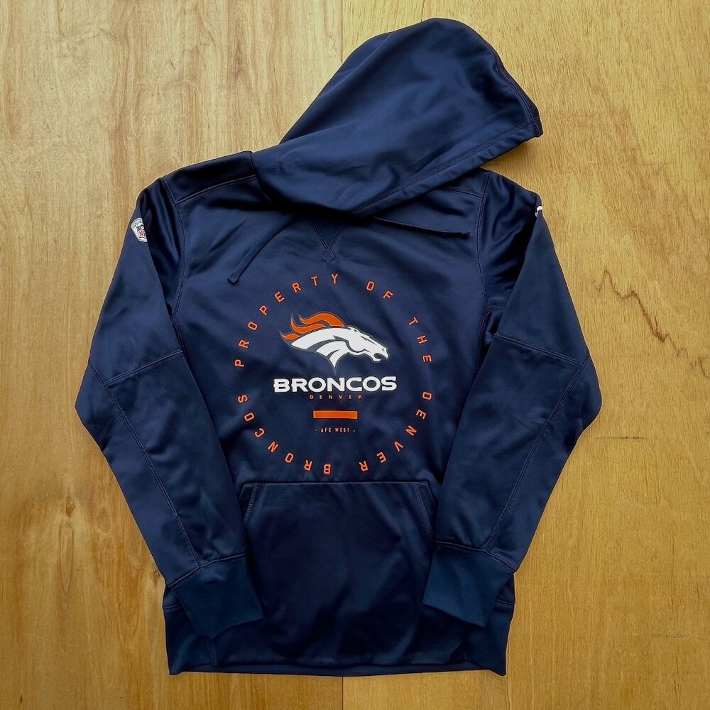 DENVER BRONCOS NIKE NFL EQUIPMENT Men’s Blue Lightweight Pullover Hoodie sz S